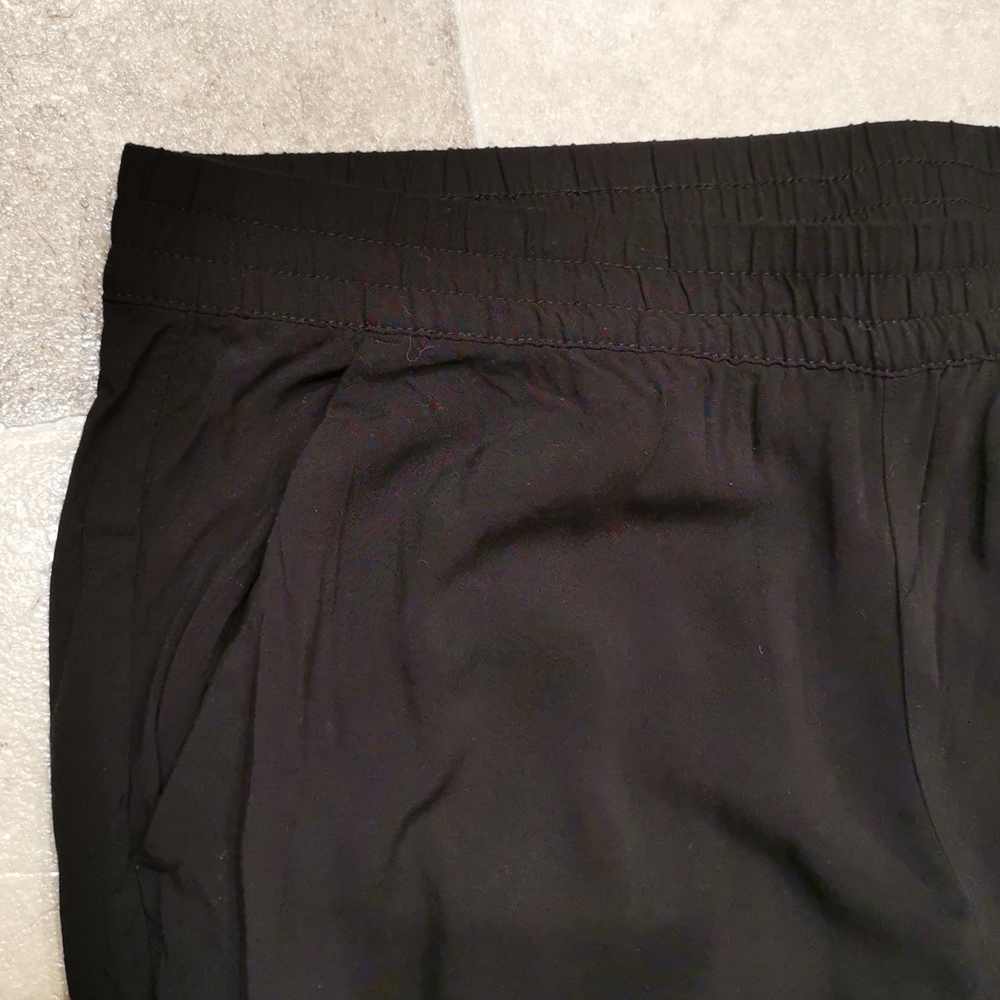 Black jogger-style trouser pants